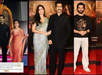 Chhaava Screening: Katrina Kaif & Vicky Kaushal walk hand-in-hand; Rashmika joins virtually with a life-size cutout