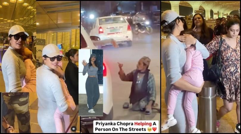 Priyanka Chopra gives money to needy man on her way to airport; covers daughter Malti Marie's eyes from paparazzi's camera flashes Priyanka Chopra gives money to needy man on her way to airport; covers daughter Malti Marie's eyes from paparazzi's camera flashes