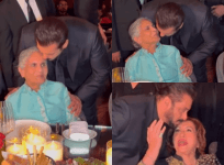 Salman Khan kisses Salma Khan and Helen