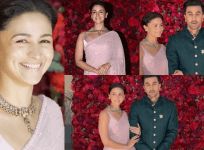 Alia Bhatt and Ranbir Kapoor at Aadar - Alekha wedding