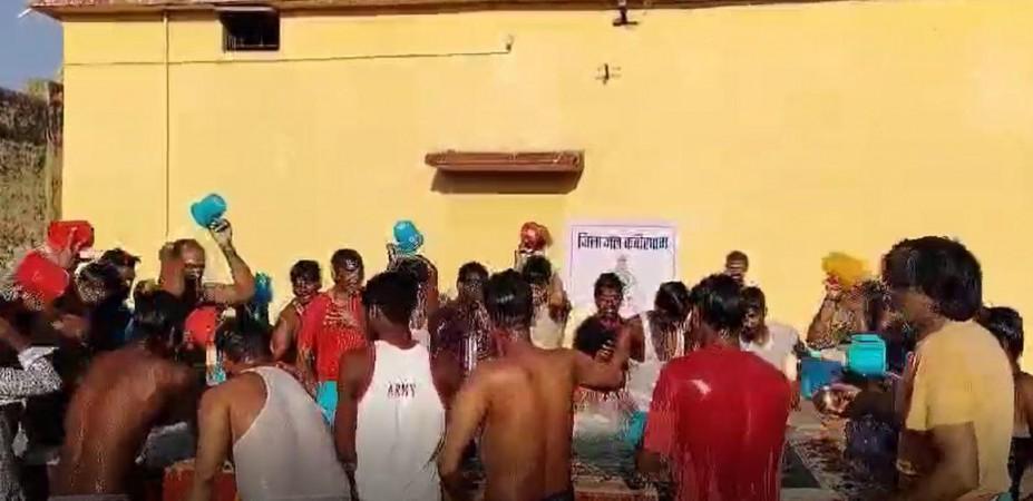 Chhattisgarh prisoners take holy bath with Snagam water