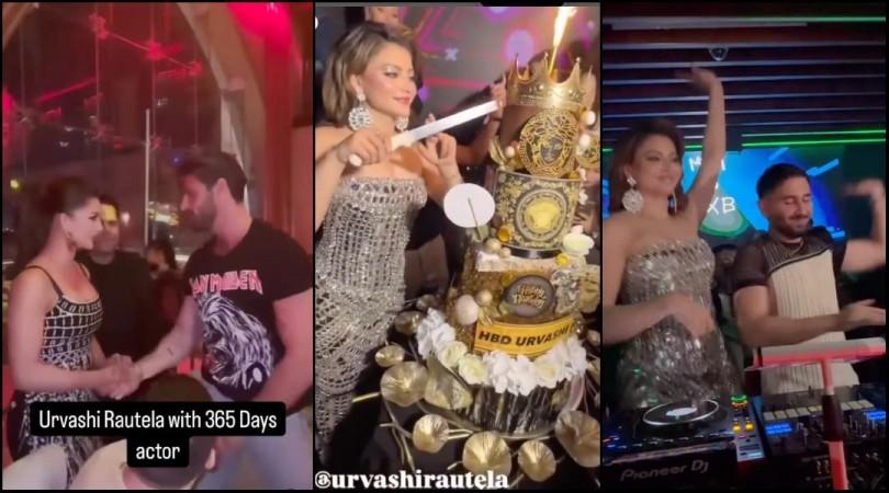 Urvashi Rautela dazzles in a real diamond-studded mini outfit, cuts three-tier crown cake, grooves with Orry & Michele Morrone on her birthday Urvashi Rautela dazzles in a real diamond-studded mini outfit, cuts three-tier crown cake, grooves with Orry & Michele Morrone on her birthday