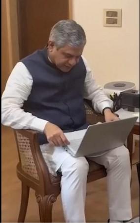 Ashwini Vaishnaw showcases designed, made in India laptop Ashwini Vaishnaw showcases designed, made in India laptop