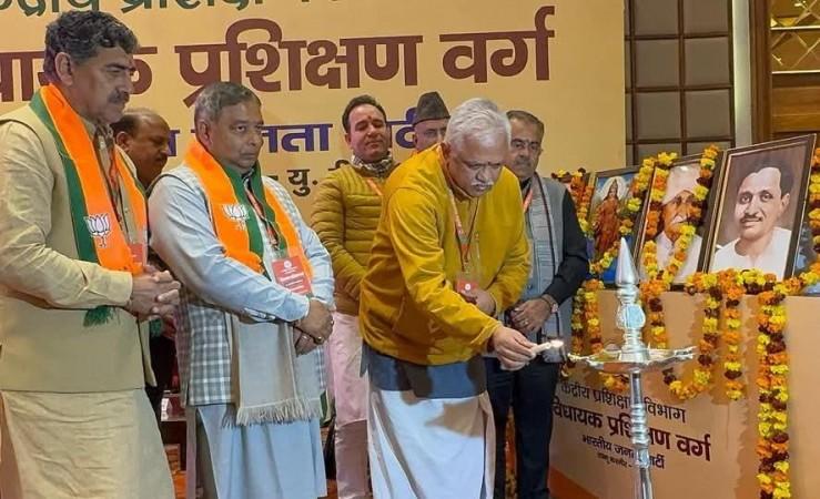 BJP national general secretary (organization) B L Santhosh inaugurating training programme for party's MLAs at Katra in Reasi district of Jammu and Kashmir B L Santhosh