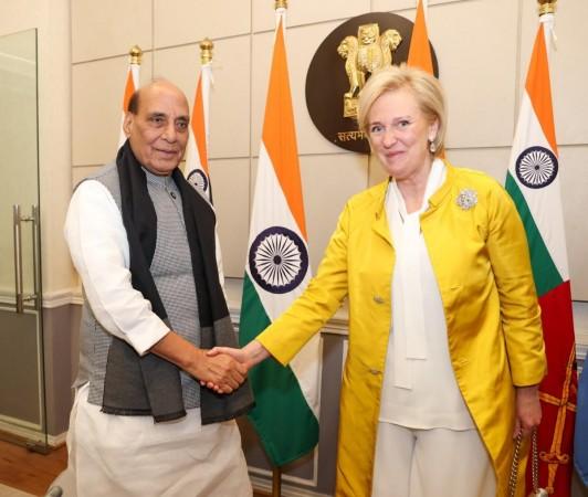 Rajnath Singh discusses defence ties with Princess Astrid of Belgium