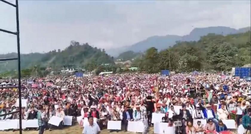 Christians hold peaceful dharna against anti-conversion law in Arunachal Christians hold peaceful dharna against anti-conversion law in Arunachal