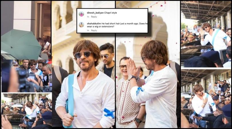 IIFA 2025: Shah Rukh Khan mobbed at Jaipur airport, waves at fan, blows flying kisses; his new messy hair blonde look fails to impress [Watch]