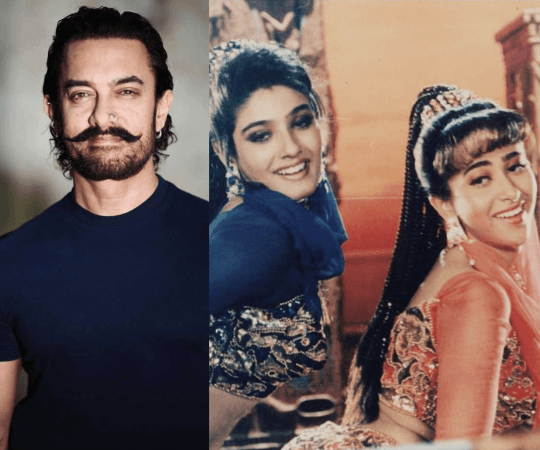 Aamir talks about what it was like while shooting with Karisma and Raveena. Aamir Khan-Karisma Kapoor-Raveena Tandon