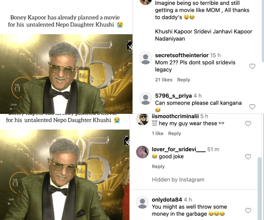 Netizens were clearly not happy with Boney Kapoor's decision to have Khushi Kapoor as the lead for Mom 2. Khushi Kapoor-Sridevi