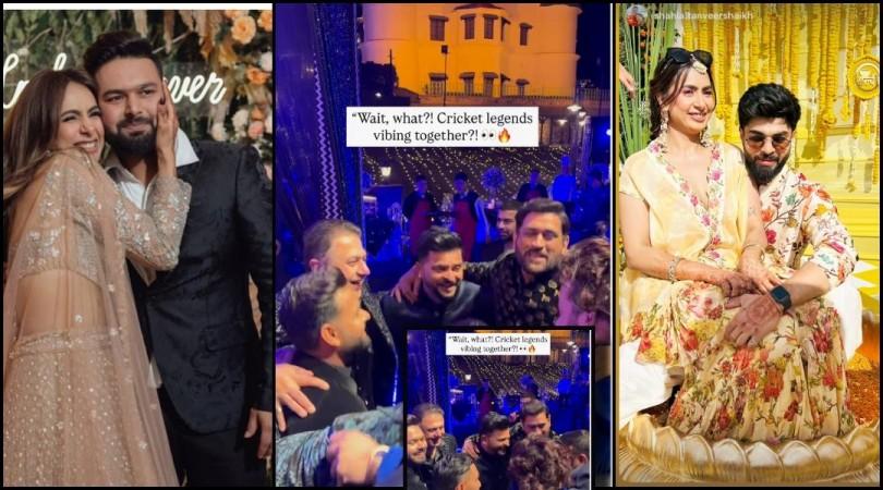 'Dancing or jumping': MS Dhoni-Suresh Raina groove to Punjabi track at Rishabh Pant's sister Sakshi's pre-wedding 'Dancing or jumping': MS Dhoni-Suresh Raina groove to Punjabi track at Rishabh Pant's sister Sakshi's pre-wedding