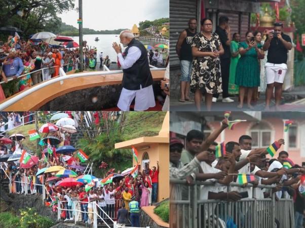 Just like India, Mauritians thronged streets to catch a glimpse of PM Modi Just like India, Mauritians thronged streets to catch a glimpse of PM Modi