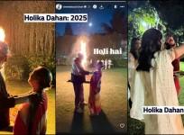 Amitabh- Jaya Bachchan celebrate love-filled Holika Dahan with daughter Shweta Bachchan; Daugther-in-law Aishwarya, son Abhishek & Aaradhya skip