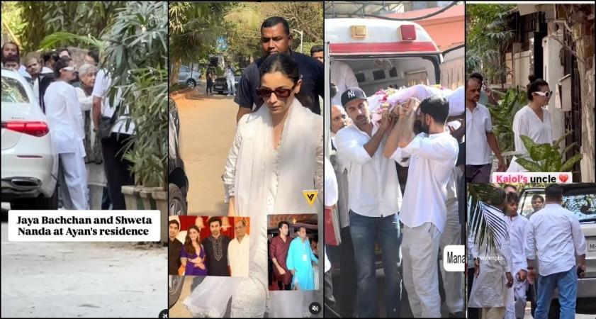 Ayan Mukerji Father's Funeral: Ranbir Kapoor performs last rites, Jaya Bachchan hugs teary-eyed Kajol , Alia Bhatt, Vicky Kaushal, Karan Johar and other's pay tribute to Deb Mukherji Ayan Mukerji Father's Funeral: Ranbir Kapoor performs last rites, Jaya Bachchan hugs teary-eyed Kajol , Alia Bhatt, Vicky Kaushal, Karan Johar and other's pay tribute to Deb Mukherji