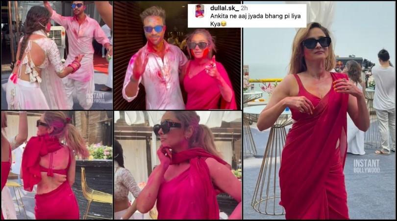 Is she drunk and high?: Ankita Lokhande and Vicky Jain cringe dance irks fans; exes Isha and Samarth reunite for Holi bash Is she drunk and high?: Ankita Lokhande and Vicky Jain cringe dance irks fans; exes Isha and Samarth reunite for Holi bash