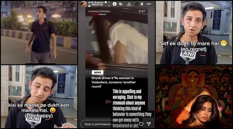 'Sick to my stomach, appalling' :Furious Janhvi Kapoor condemns Vadodra road accident [Details]