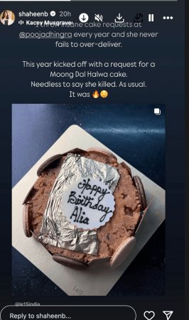 Alia Bhatt  cuts moong dal halwa cake with Shaheen Bhatt, Raha Kapoor, Ranbir Kapoor in presence [Pics]