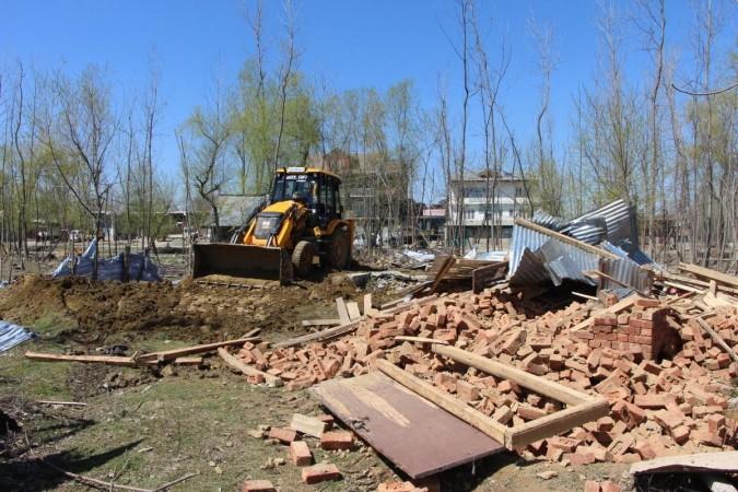 Property of Pak-based terrorist demolished in south Kashmir's Anantnag district Demolished property