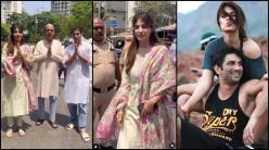 Rhea Chakraborty visits Siddhivinayak Temple with her father, brother, trio greet paparazzi with folded hands after CBI Verdict