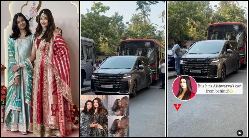 Shocking! Aishwarya Rai Bachchan's car hit by BEST Bus In Mumbai, actor safe [Watch]
