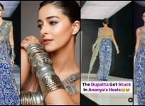 Duck walk, she is awful': Ananya Pandey trips as her dupatta gets stuck in heels, fails to impress with her walk at Lakme Fashion Week