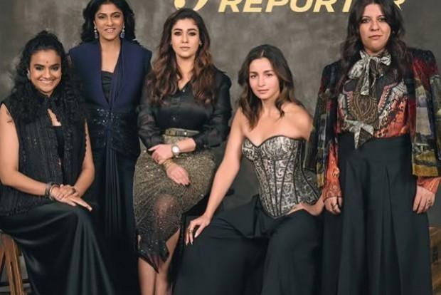 Alia Bhatt, Nayanthara, Zoya Akhtar, Swapna C Dutt and Priyanka C Dutt on the cover of The Hollywood Reporter The Hollywood Reporter cover page