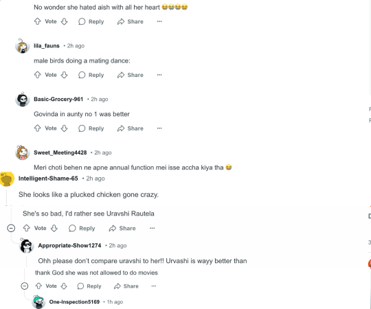 This is what the comment section of the discourse looked like. Shweta Bachchan