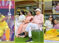 MS Dhoni's parents attend CSK match at Chepauk, Ziva- Sakshi cheer him up despite loss to KL Rahul's Delhi Captains