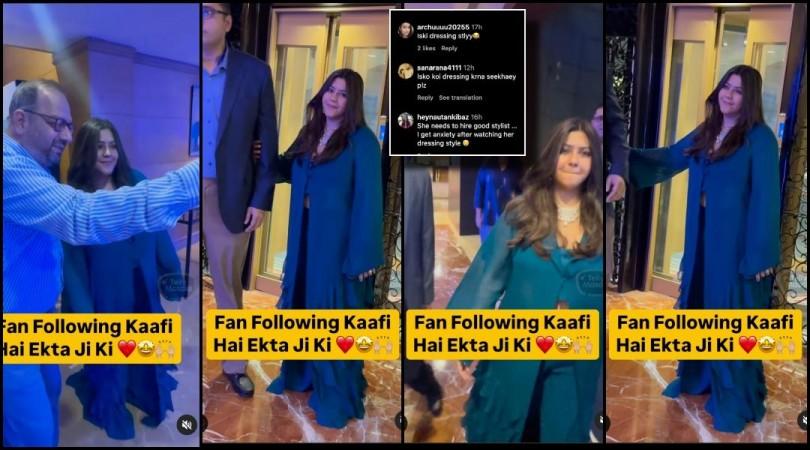 'Awful dressing sense': Ekta Kapoor trolled for flaunting midriff in teal blue outfit at award show 'Awful dressing sense': Ekta Kapoor trolled for flaunting midriff in teal blue outfit at award show