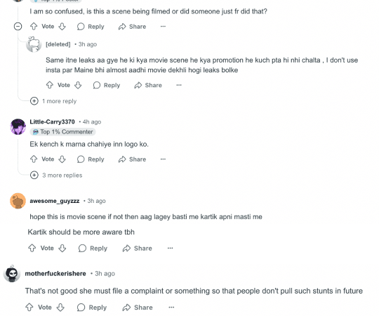 This is what the comment section of the Reddit discourse looked like. Sreeleela