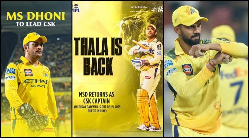 Thala is back! MS Dhoni returns as CSK captain after Ruturaj Gaikwad Injury; fans rejoice Thala is back! MS Dhoni returns as CSK captain after Ruturaj Gaikwad Injury; fans rejoice