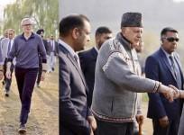 Omar Abdullah, Farooq Abdullah and Kiren Rijiju