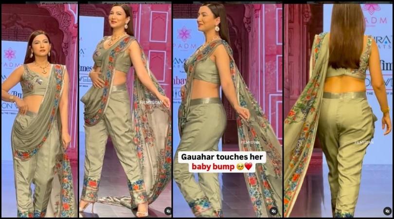 Gauahar Khan cradles her baby bump; trolled for wearing high heels during pregnancy on ramp [Watch]