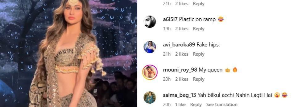 Mouni Roy rampwalk comments Mouni Roy rampwalk comments
