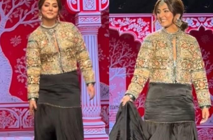 Hina Khan stumbles on ramp Hina Khan stumbles on ramp