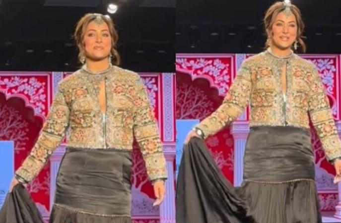 Hina Khan stumbles on ramp Hina Khan stumbles on ramp