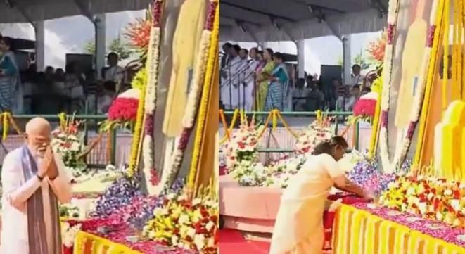 Prez Murmu, PM Modi pay floral tributes to Ambedkar in Parliament