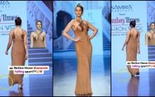 Rakul Preet Singh suffers wardrobe malfunction as crystals from her outfit fall off during ramp walk