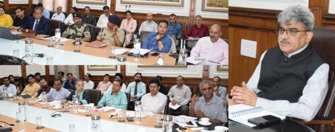 J&K Chief Secretary Atal Dullo chairing Narcotics Coordination meeting to review progress on tackling drug trafficking and abuse across the Union Territory. Atal Dullo