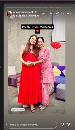 Tv actor Pregnant Pooja Banerjee radiates in red, cradles baby bump at her baby shower [Pics]