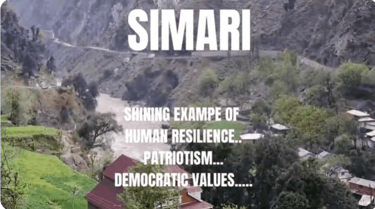 A view of the Simari village situated on the Line of Control in Karnah Valley on Kashmir Simari village