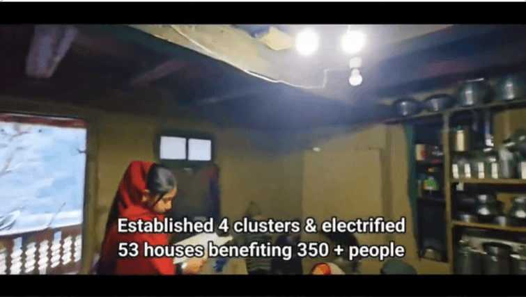 Villagers of Simari village celebrating electrification of their houses Simari village