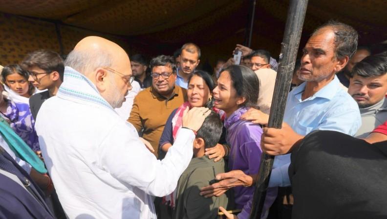 Union Home Minister Amit Shah consoling family members of the victims of Pahalgam terror attack Home Minister Amit Shah