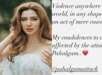 Mahira Khan reacts on Pahalgam attack