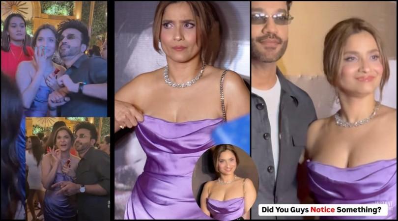 'Is She Drunk?' Ankita Lokhande Flaunts Love Bite in Plunging Neckline, Makes Bizarre Expressions While Dancing With Vicky Jain at Party [Reactions]