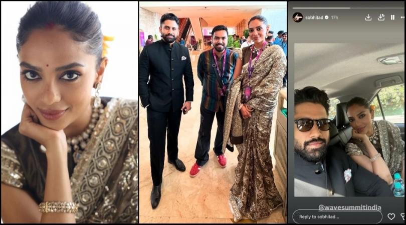 'Is she pregnant?': Fans perplexed as Sobhita Dhulipala hides mid-riff in saree; poses awkwardly with Naga Chaitanya at WAVES 2025 summit 'Is she pregnant?': Fans perplexed as Sobhita Dhulipala hides mid-riff in saree; poses awkwardly with Naga Chaitanya at WAVES 2025 summit