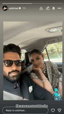 'Is she pregnant?': Fans perplexed as Sobhita Dhulipala hides mid-riff in saree; poses awkwardly with Naga Chaitanya at WAVES 2025 summit 'Is she pregnant?': Fans perplexed as Sobhita Dhulipala hides mid-riff in saree; poses awkwardly with Naga Chaitanya at WAVES 2025 summit