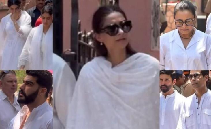 Nirmala Kapoor last rites: Khushi, Janhvi, Sonam, Rani, Farhan, Karan Johar, Arjun Kapoor Nirmala Kapoor last rites: Khushi, Janhvi, Sonam, Rani, Farhan, Karan Johar, Arjun Kapoor
