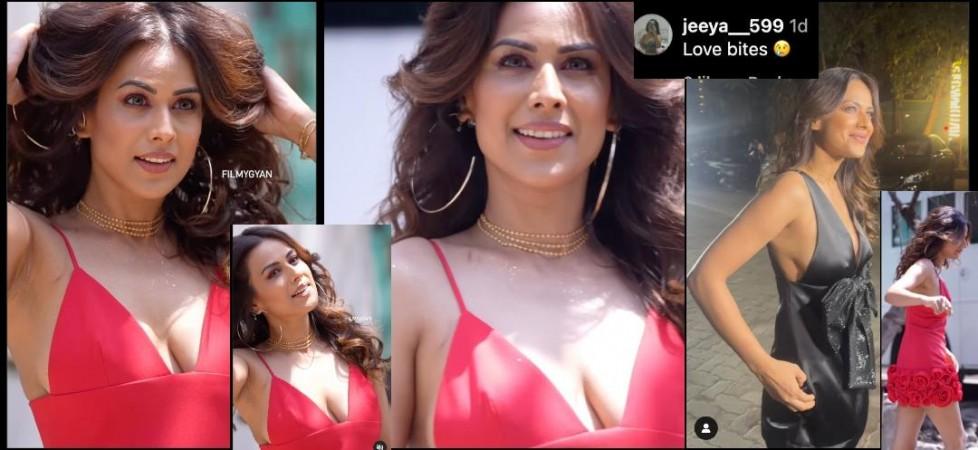 Nia Sharma 'Looks vulgar..': Nia Sharma looks smoking hot in red plunging neckline outfit; fans notice 'love bite'