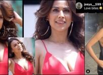 'Looks vulgar..': Nia Sharma looks smoking hot in red plunging neckline outfit; fans notice 'love bite'