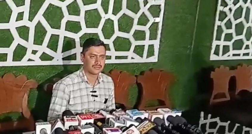Sacked CRPF Jawan Munir Ahmed interacting with media persons at Jammu. He denies allegations of concealing is marriage to a Pakistani woman. Munir Ahmed